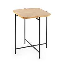 QUADRATISCHER beistelltisch mit metallfüssen 46/46/56 cm - Schwarz, Metall (46/46/56cm) - Calicosy