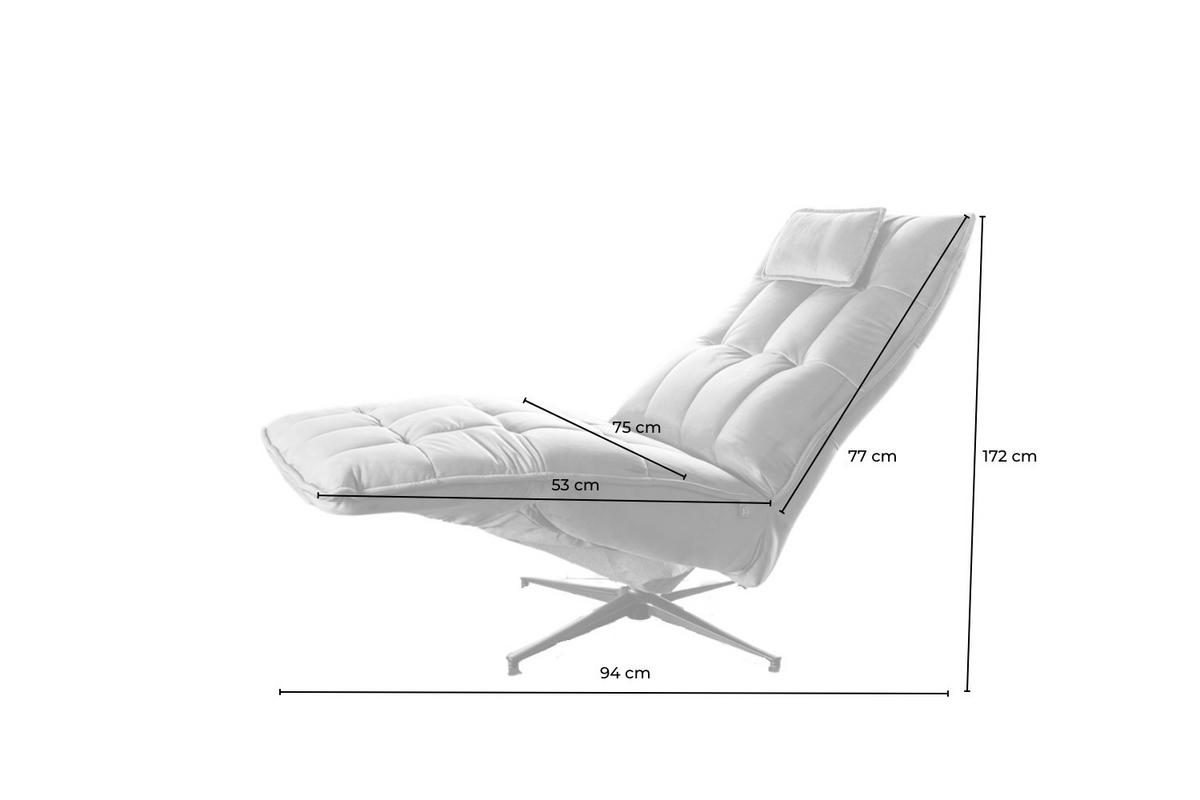 RELAXSESSEL MIKO Grün Velvet Relaxfunktion - Schwarz/Grün, Textil/Metall (75/115/94cm) - KAWOLA