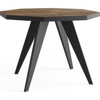 ESSTISCH Diamond Black achteckiger ausziehbarer, Arvadonna Chestnut 100-150/100/76 cm - Kastanienfarben/Schwarz, Holz/Holzwerkstoff (100/150/77cm) - WFL GROUP