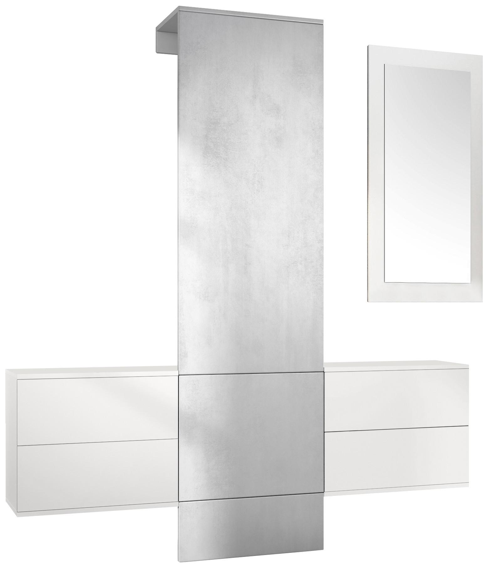 GARDEROBE Carlton Paneel in Beton Oxid Optik - Hellgrau, Holzwerkstoff (157/193/35cm) - Vladon