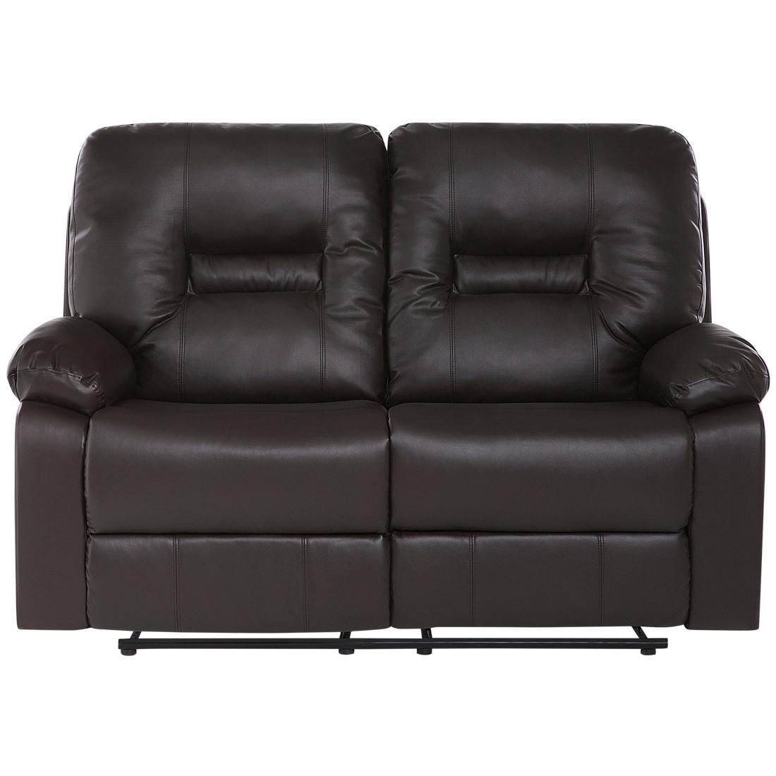 2-SITZER-SOFA Kunstleder Braun Bergen - Dunkelbraun, Kunststoff/Textil (146/101/73cm) - Beliani