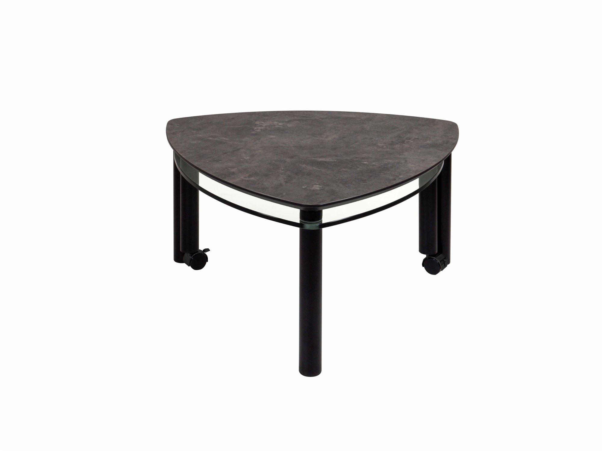 COUCHTISCH mit ausdrehbarer Ablage Clarie 80x43x80 HPL Schwarz - Transparent/Schwarz, Glas (80/80/80cm) - 58aufmkessel