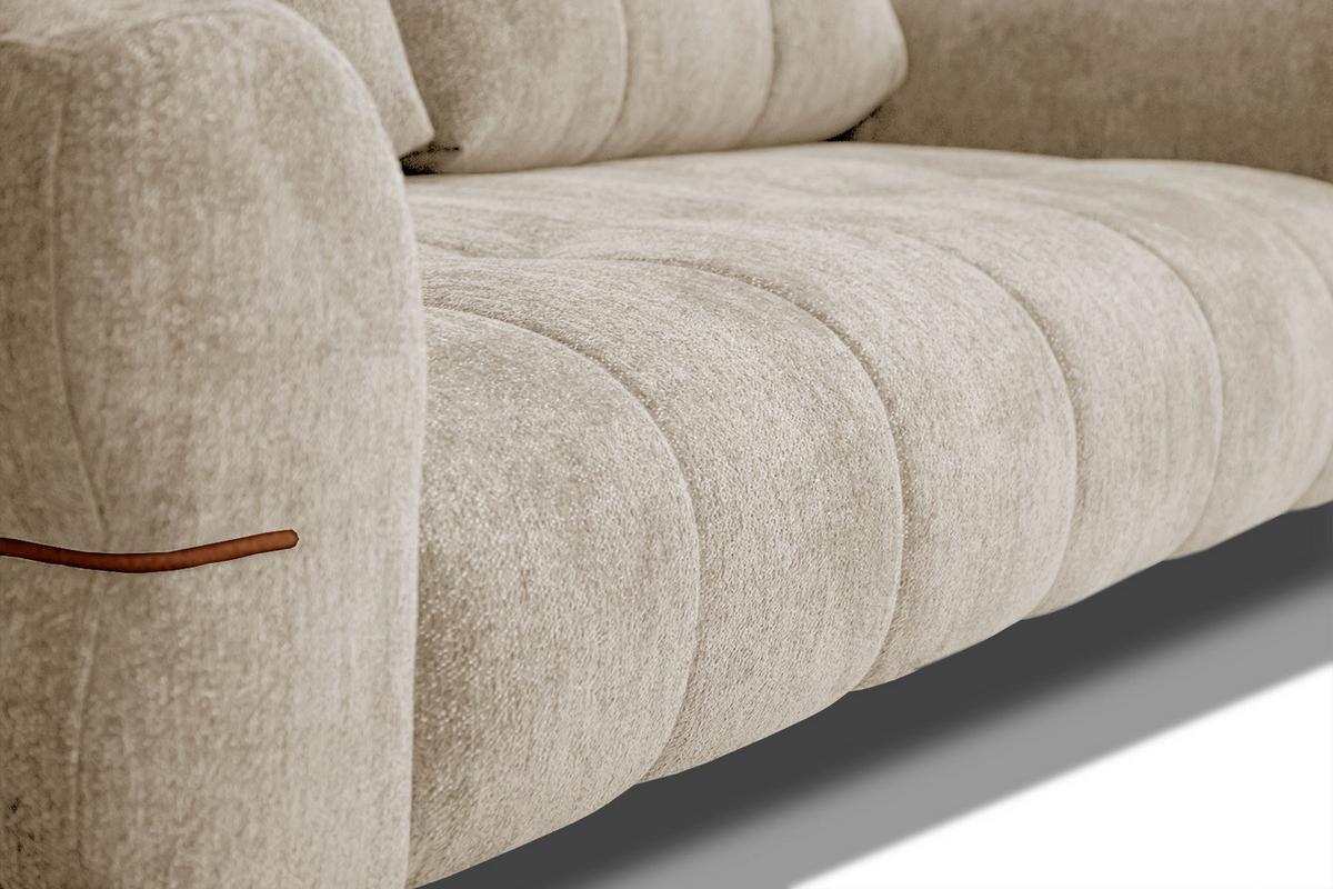 SOFA SALVINI 3-Sitzer, ecru - Ecru/Schwarz, Holzwerkstoff/Textil (176/88/99cm) - Wozimo