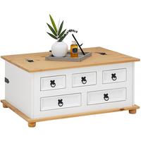 MEXICO MÖBEL TRUHENTISCH TEQUILA weiß/braun - Weiß/Braun, Holz (72/92/44cm) - IDIMEX