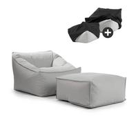 OUTDOOR SITZSACK Der Sunnyboy mit Hocker - Grau, Textil (80/60/83cm) - Mokebo