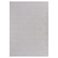 TEPPICH Kurzflor ILLER in Silber, mit 3D-Design, aus Jute, Florhöhe 12 mm, 200 x 290 cm - Silberfarben, Textil (290/200cm) - KADIMA DESIGN