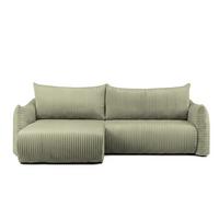 ECKSOFA Mailand Mit Schlaffunktion - Olivgrün, Holzwerkstoff/Textil (154/260cm) - Fun Möbel