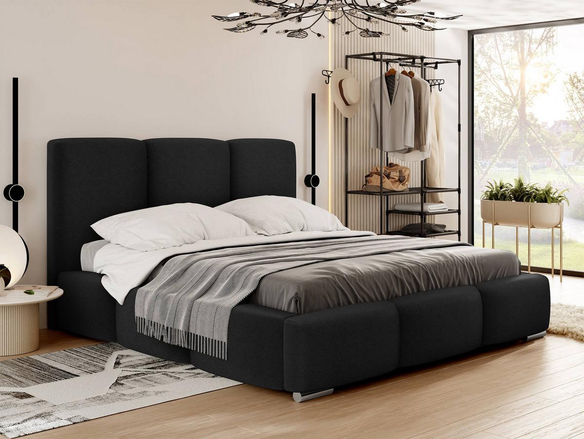 POLSTERBETT Olweria - Chromfarben/Anthrazit, Holz/Textil (140/200cm) - MIRJAN24