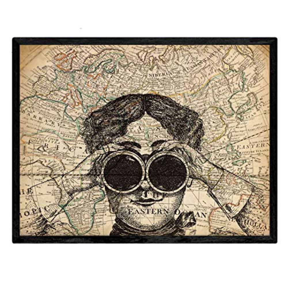 POSTER Welt Illustration A3 Rahmenlos - Klar, Papier (29.7/5/42cm) - Nacnic