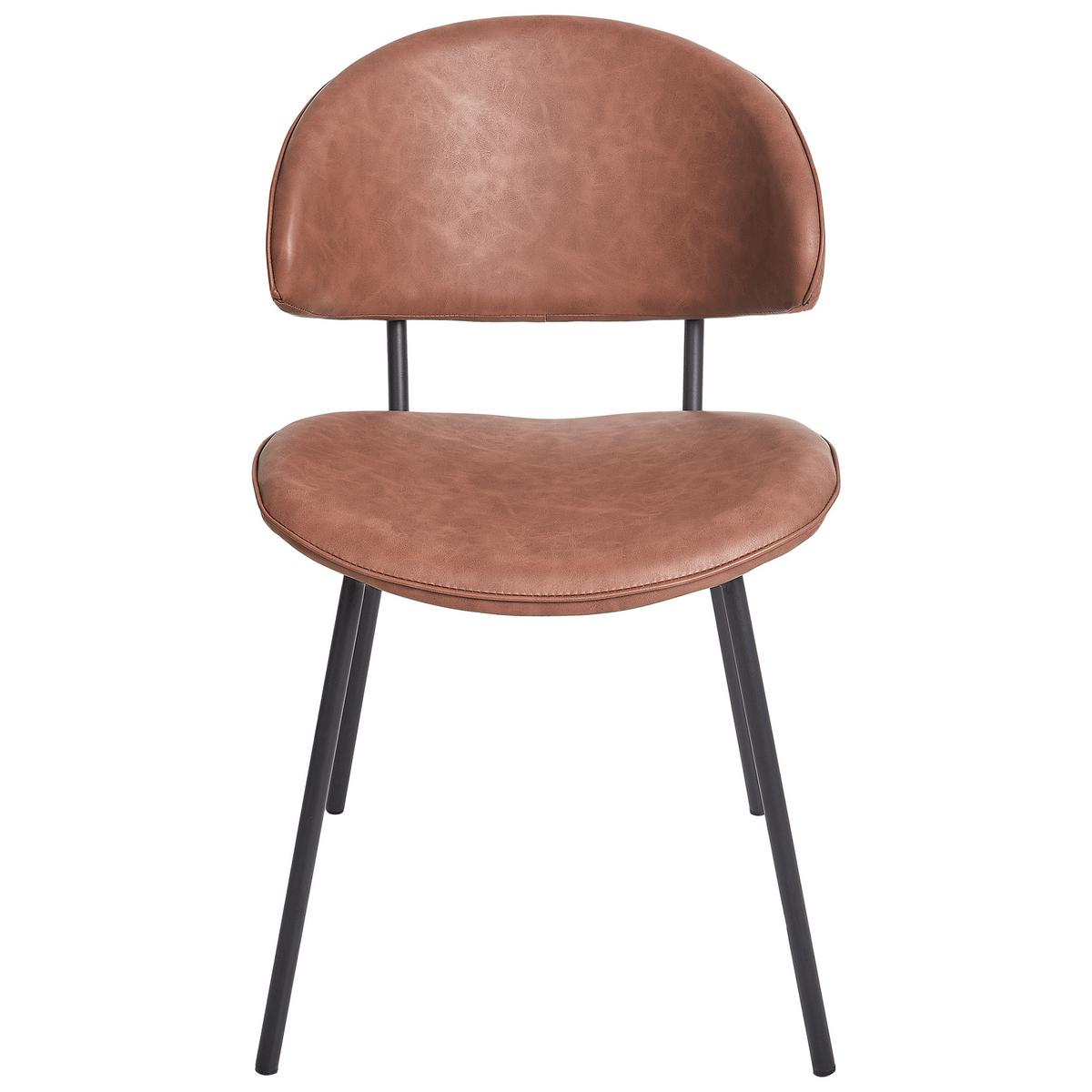 ESSZIMMERSTUHL 2er Set Kunstleder Braun Kiana - Braun, Kunststoff (50/81/59cm) - Beliani