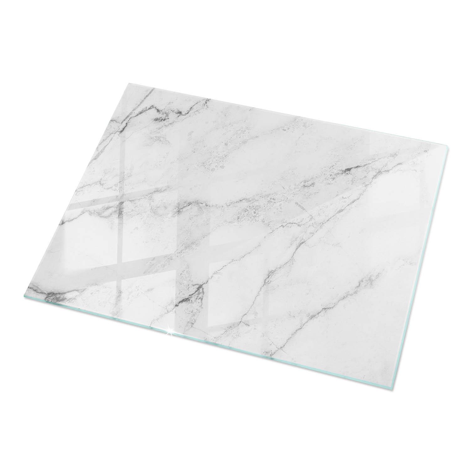 TISCHPLATTE 120x80 cm Marmoroberflächenmuster - Hellgrau, Glas (0.4/120/80cm) - TULUP