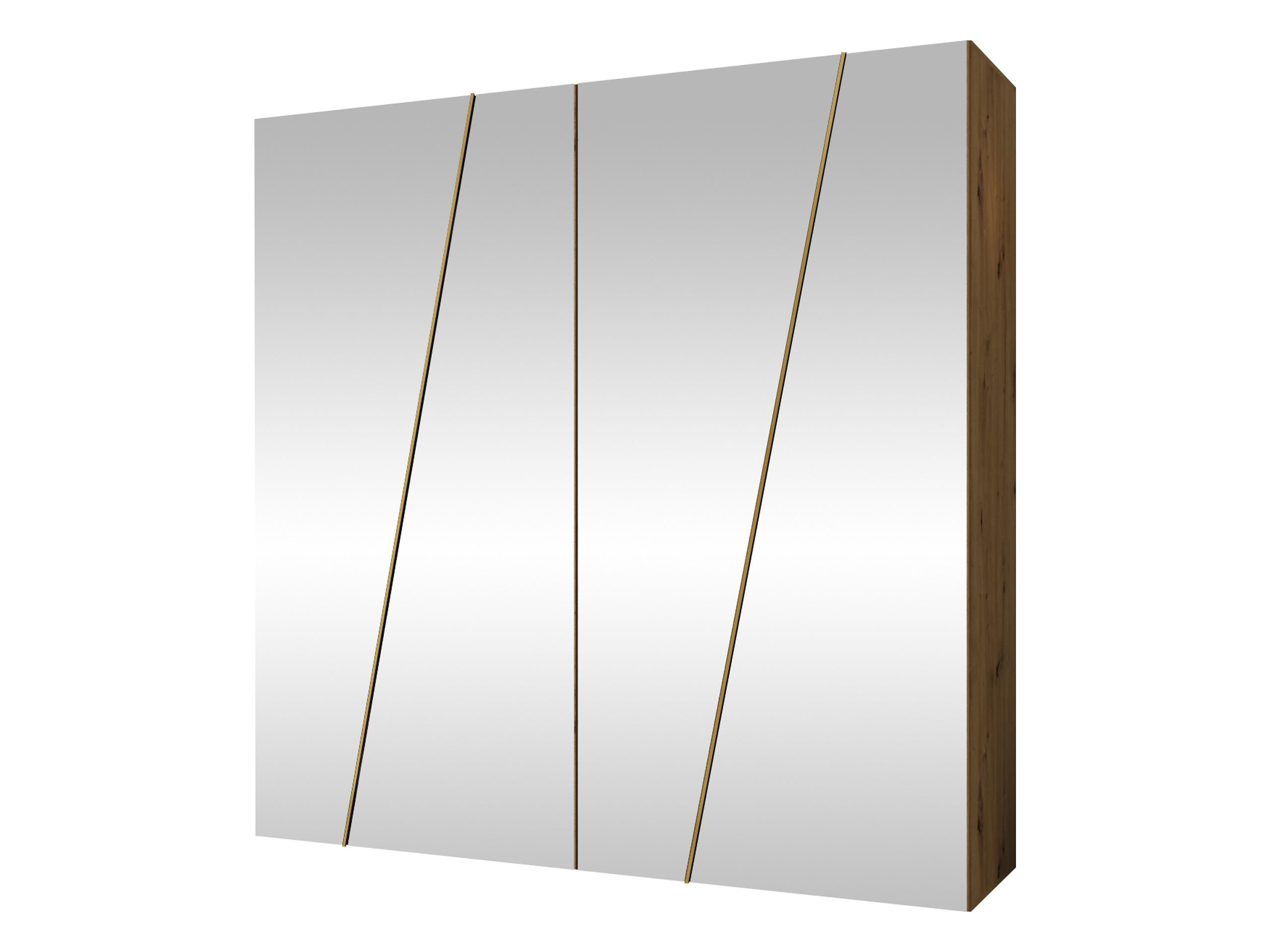DREHTÜRENSCHRANK Zen 4L 200 cm - Goldfarben/Schwarz, Holzwerkstoff/Kunststoff (200/202/50cm) - MIRJAN24