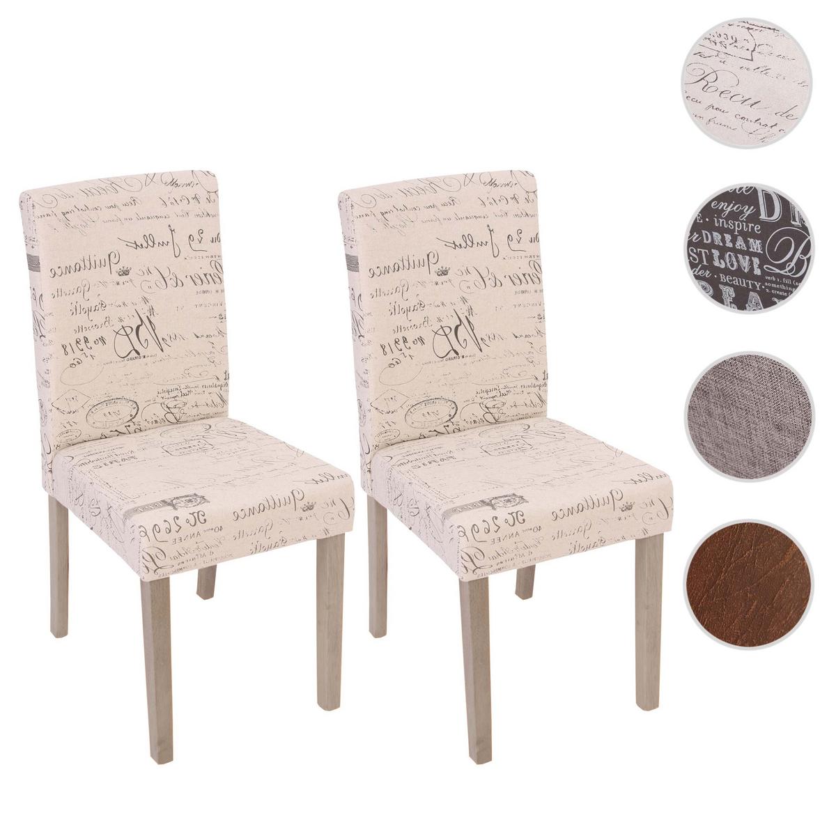 ESSZIMMERSTUHL SCHRIFT Beige, Schwarz 2er-Set - Beige/Creme, Textil (43/90/56cm) - MCW