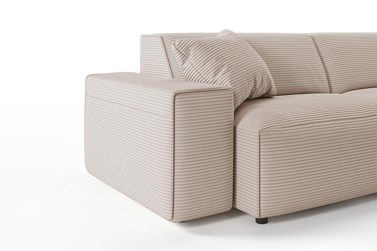 ECKSOFA RANI Taupe Cord - Taupe/Schwarz, Kunststoff/Textil (299/189cm) - KAWOLA