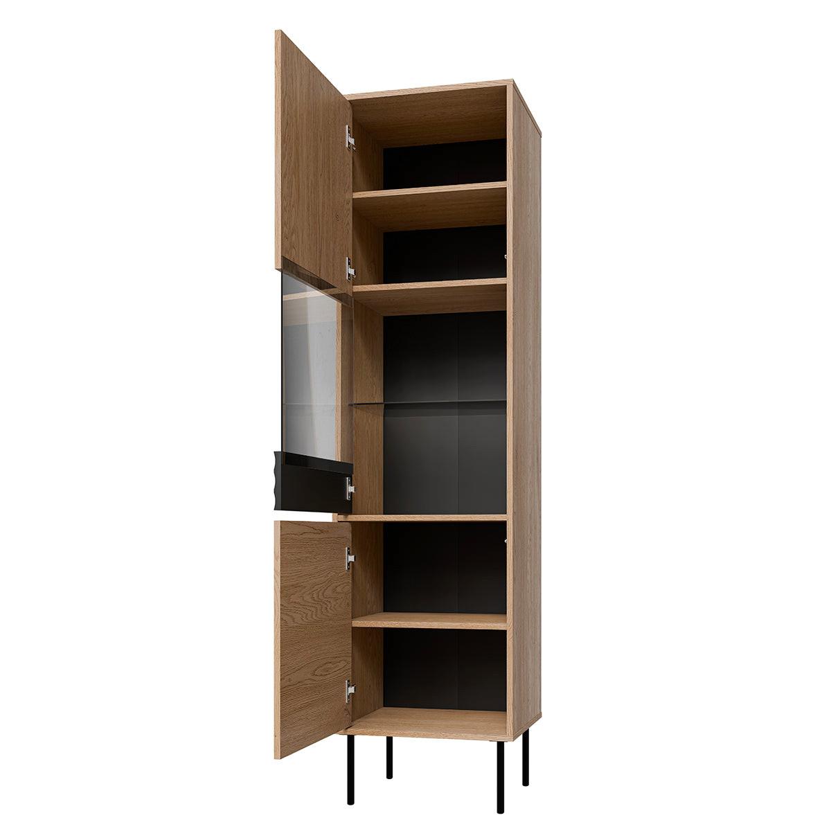 VITRINE Astra Holz und Schwarz - Schwarz, Holzwerkstoff (50.9/195/40cm) - Petits-meubles