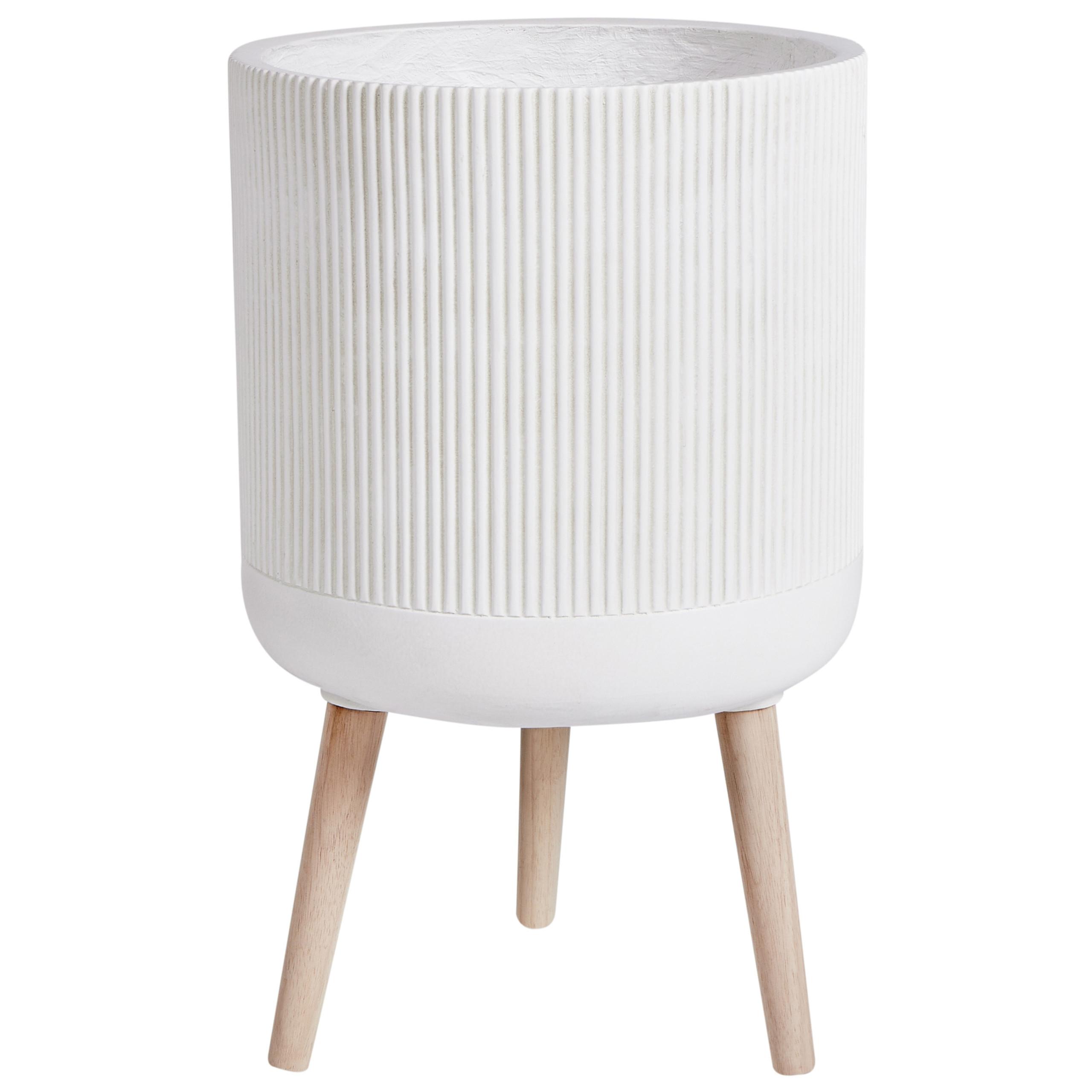 PFLANZENSTÄNDER Beige Maclura - Hellbraun/Beige, Naturmaterialien (57cm) - Beliani