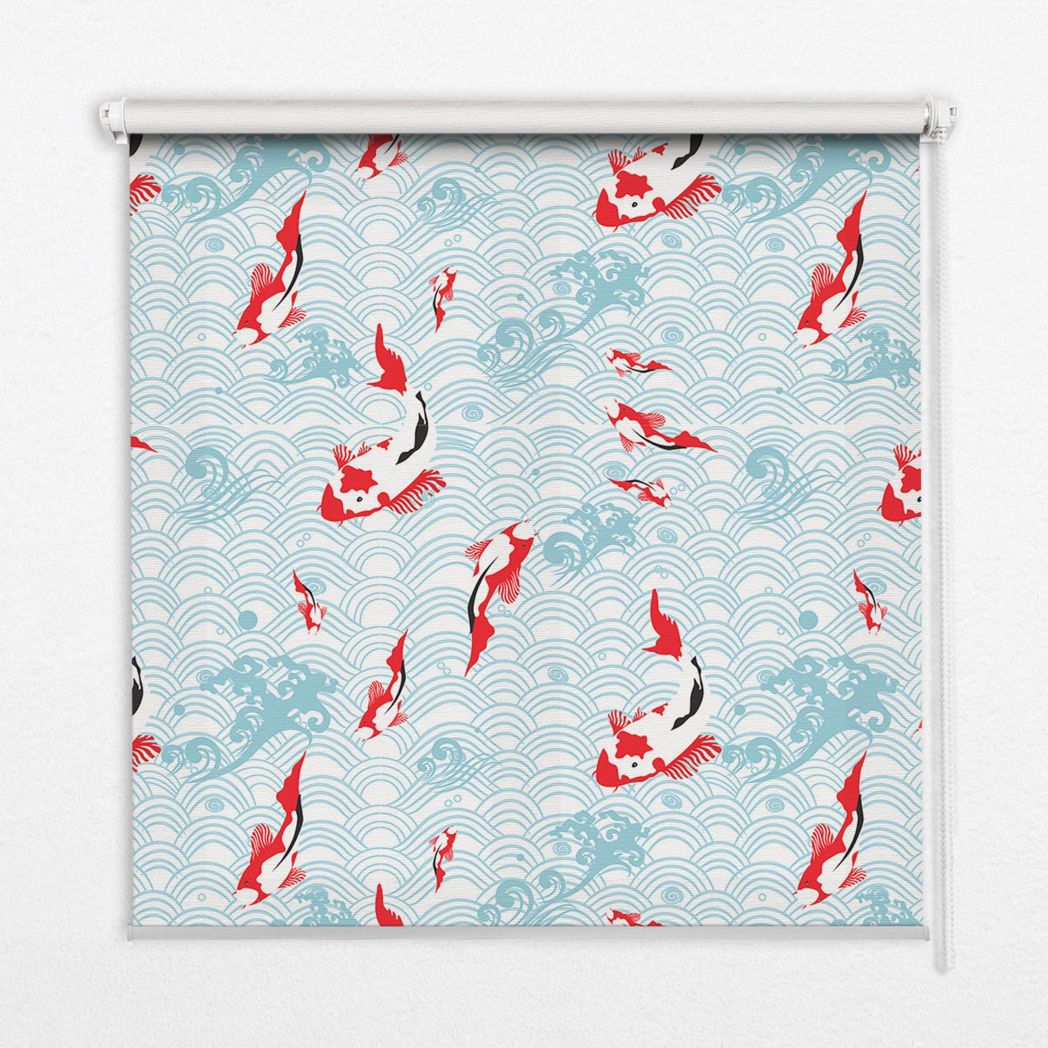 INNENROLLO - Fensterrollo - Rollo - 100x180 cm - Fische im Wasser - Rot, Kunststoff (100/180/0.5cm) - TULUP