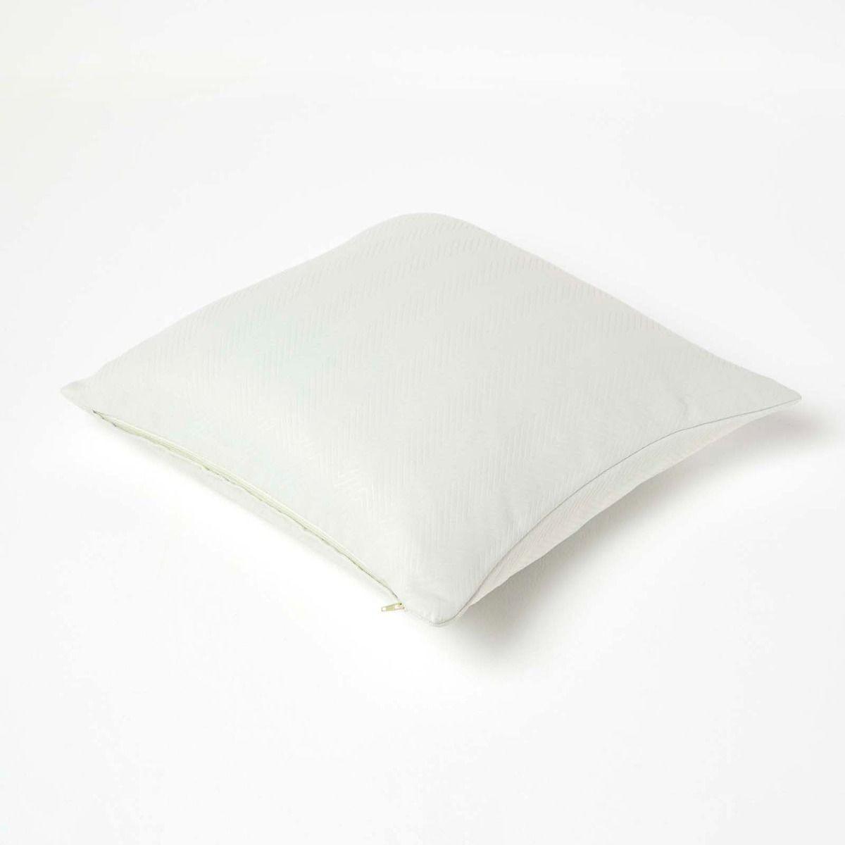 KISSENHÜLLE Fischgrät-Muster 45/45 cm - Creme, Textil (45/45cm) - Homescapes