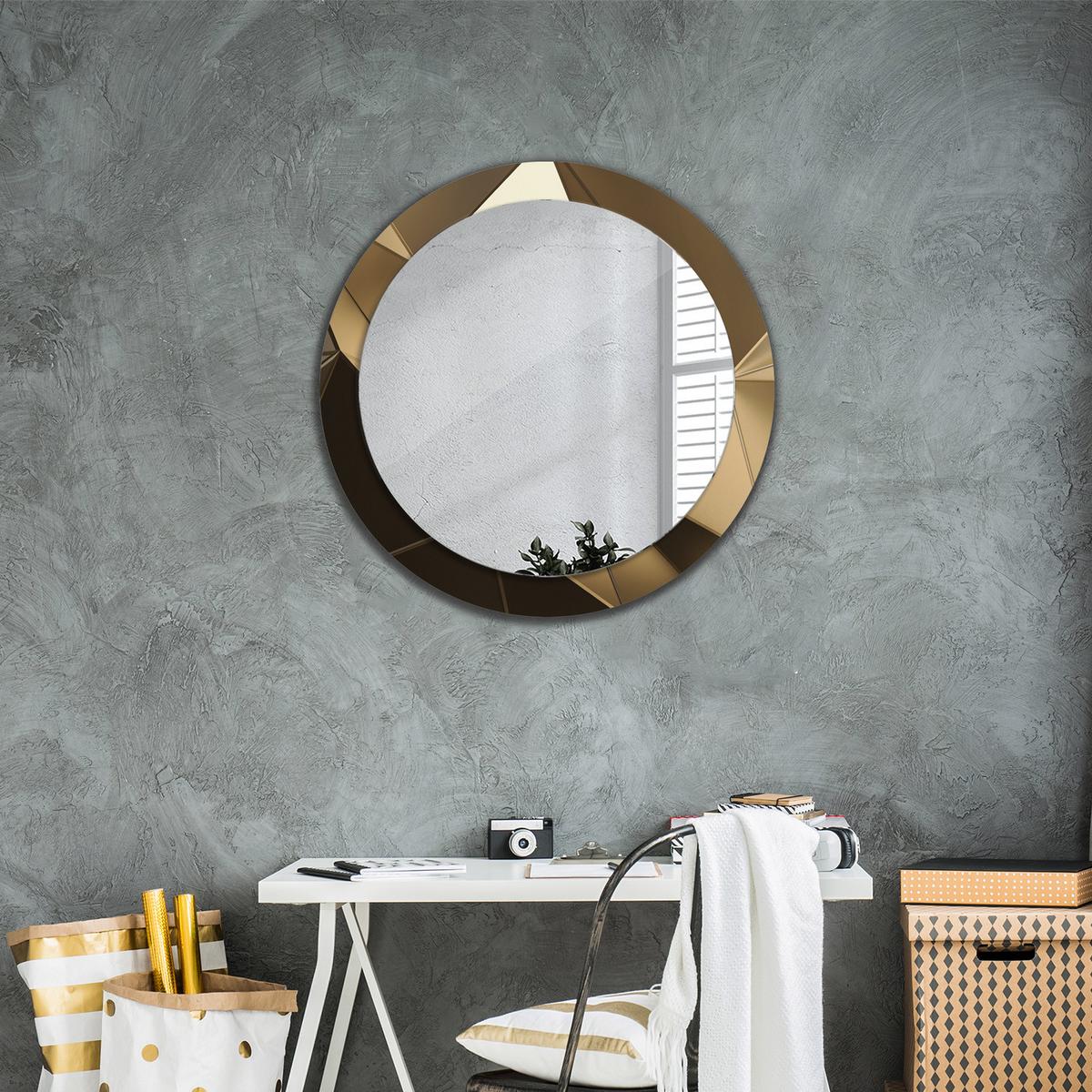 SPIEGEL Ø80 cm Rund mit Aufdruck - Beige, Glas (80/80/0.4cm) - TULUP