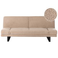 SCHLAFSOFA 2-Sitzer Bouclé Sandbeige York - Sandfarben/Beige, Textil (190/81/89cm) - Beliani