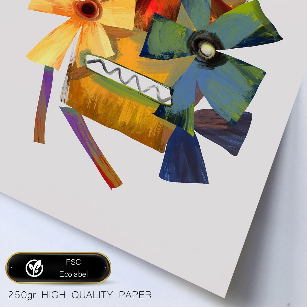 POSTER Set Mit 6 Handte Kunst In Blume Zusammenfassung Ästhetische Dekorative Gemälde Für Ihr Wohnzimmer Schlafzimmer Zuhause A3 & A4 Schwarzer Rahmen - Schwarz, Papier (29/3cm) - Nacnic