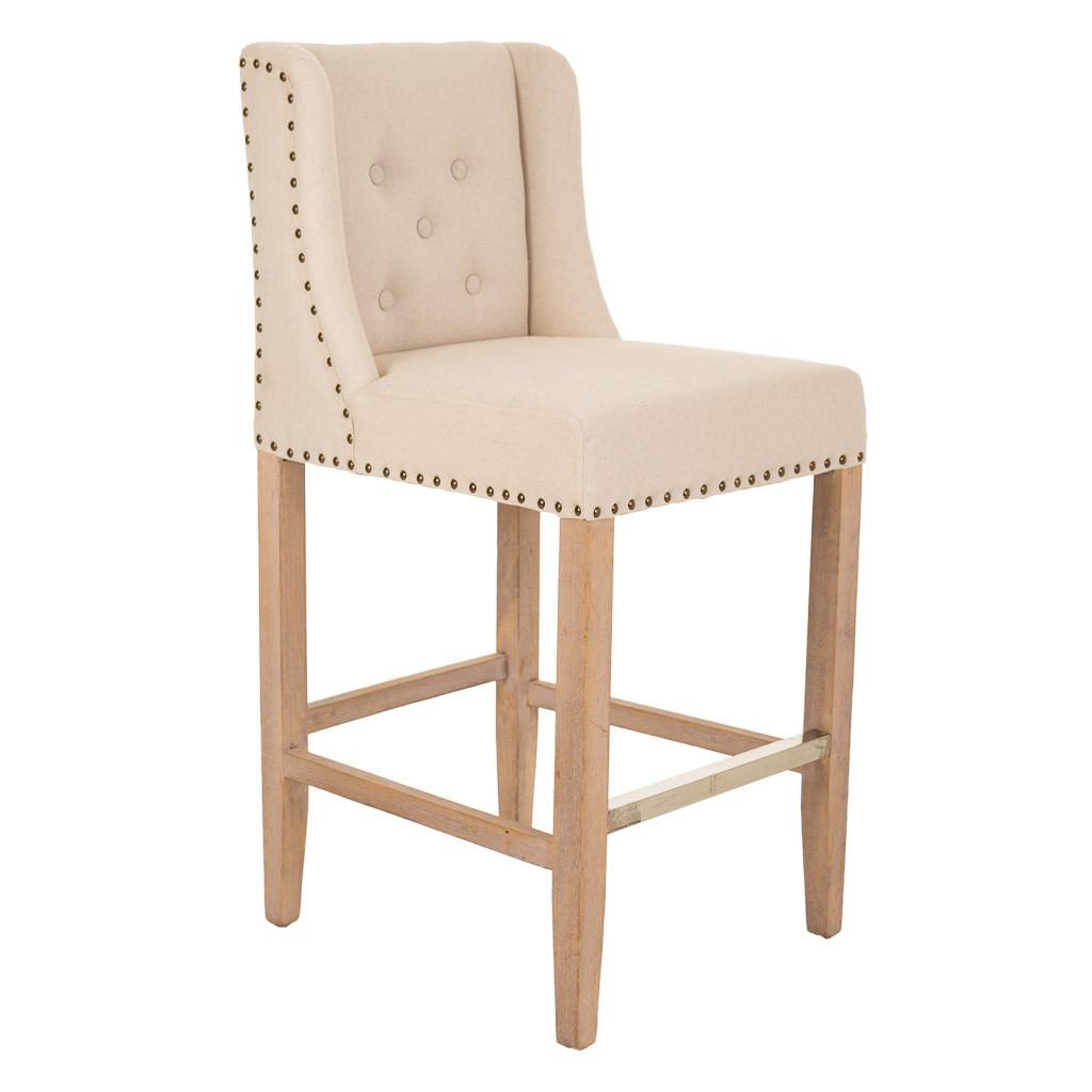BARHOCKER aus Holz, grau, 48x58x67cm - Beige, Holz (48/104/58cm) - Wanderlust