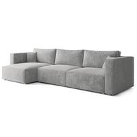 ECKSOFA TOLMO LM Hellgrau Chenille mit Schlaffunktion - Hellgrau, Holzwerkstoff/Textil (347/148cm) - MASSENO