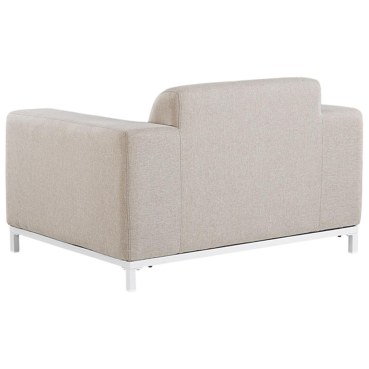 GARTENSESSEL 2er-SET beige/weisses Gestell Rovigo - Beige/Weiß, Textil (105/68/84cm) - Beliani