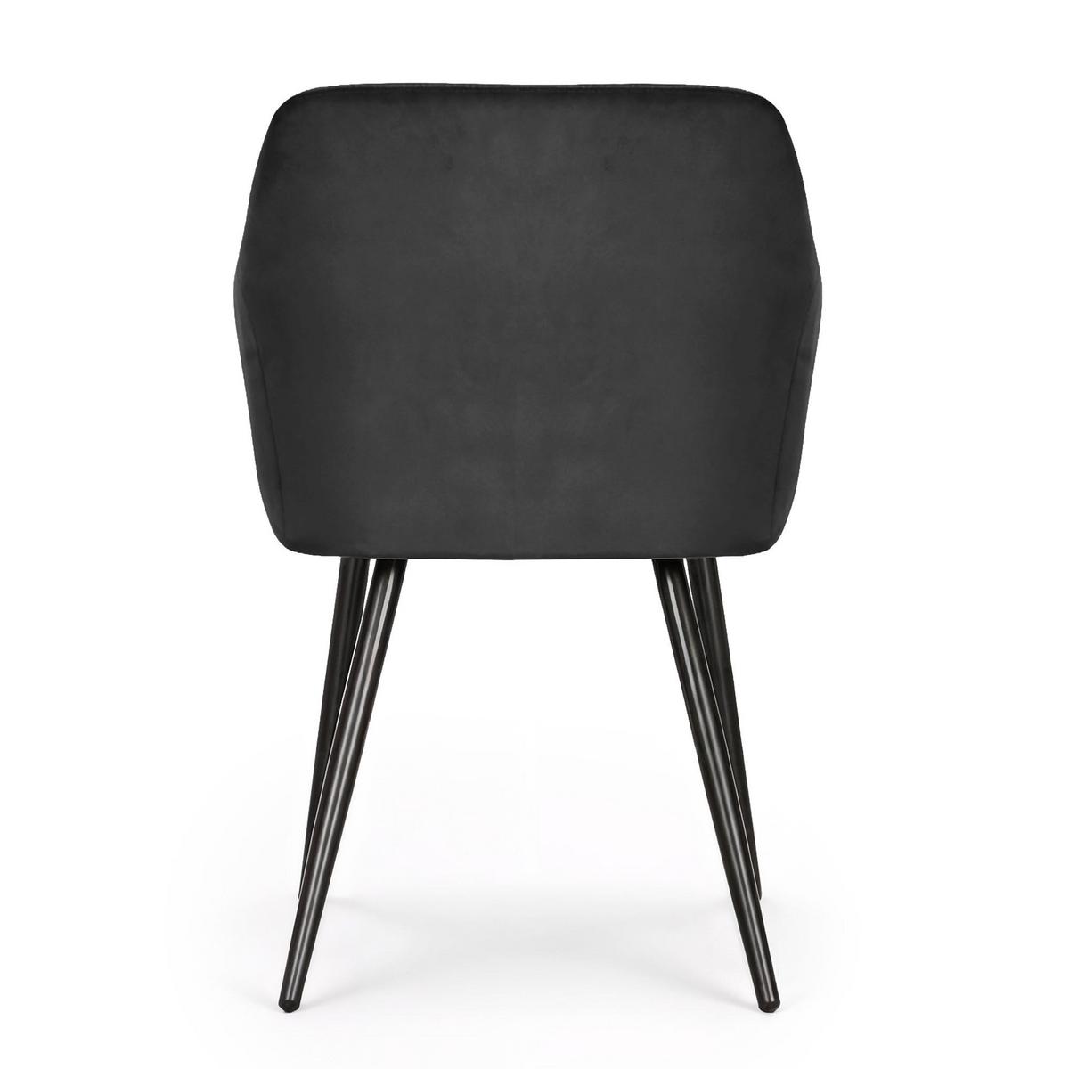 POLSTERSTUHL 6er Set, Metallbeine Schwarz 54,5/83/58 - Schwarz, Textil (55/83/51cm) - RAUMHIRSCH FURNITURE