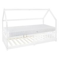 KINDERBETT mit Dach und Matratze 90x200 cm Weiß - Weiß, Holz (90/200cm) - ML-DESIGN