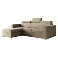 ECKSCHLAFSOFA Pedro 2rLC - Hellbraun/Silberfarben, Holz/Kunststoff (235/170cm) - MIRJAN24