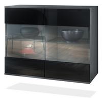 KOMMODE Bari Schwarz Hochglanz - Schwarz Hochglanz, Holzwerkstoff (92.5/73.5/35cm) - Vladon