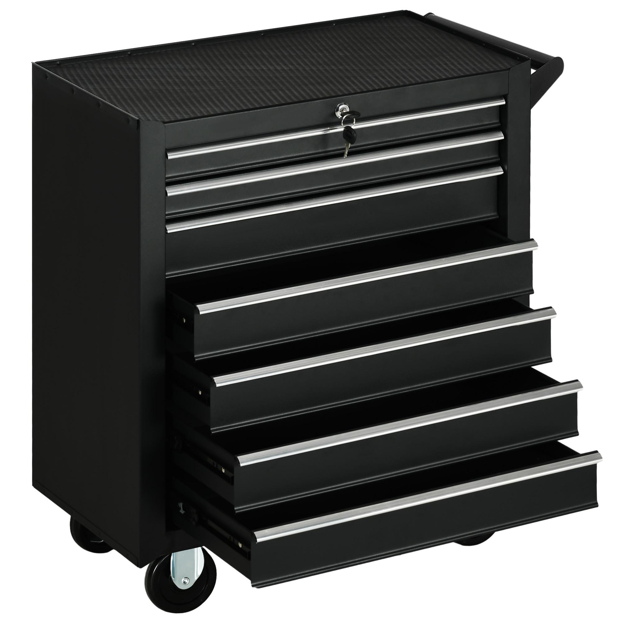 WERKSTATTWAGEN Stahl Schwarz - Schwarz, Metall (33/75/69cm) - DURHAND