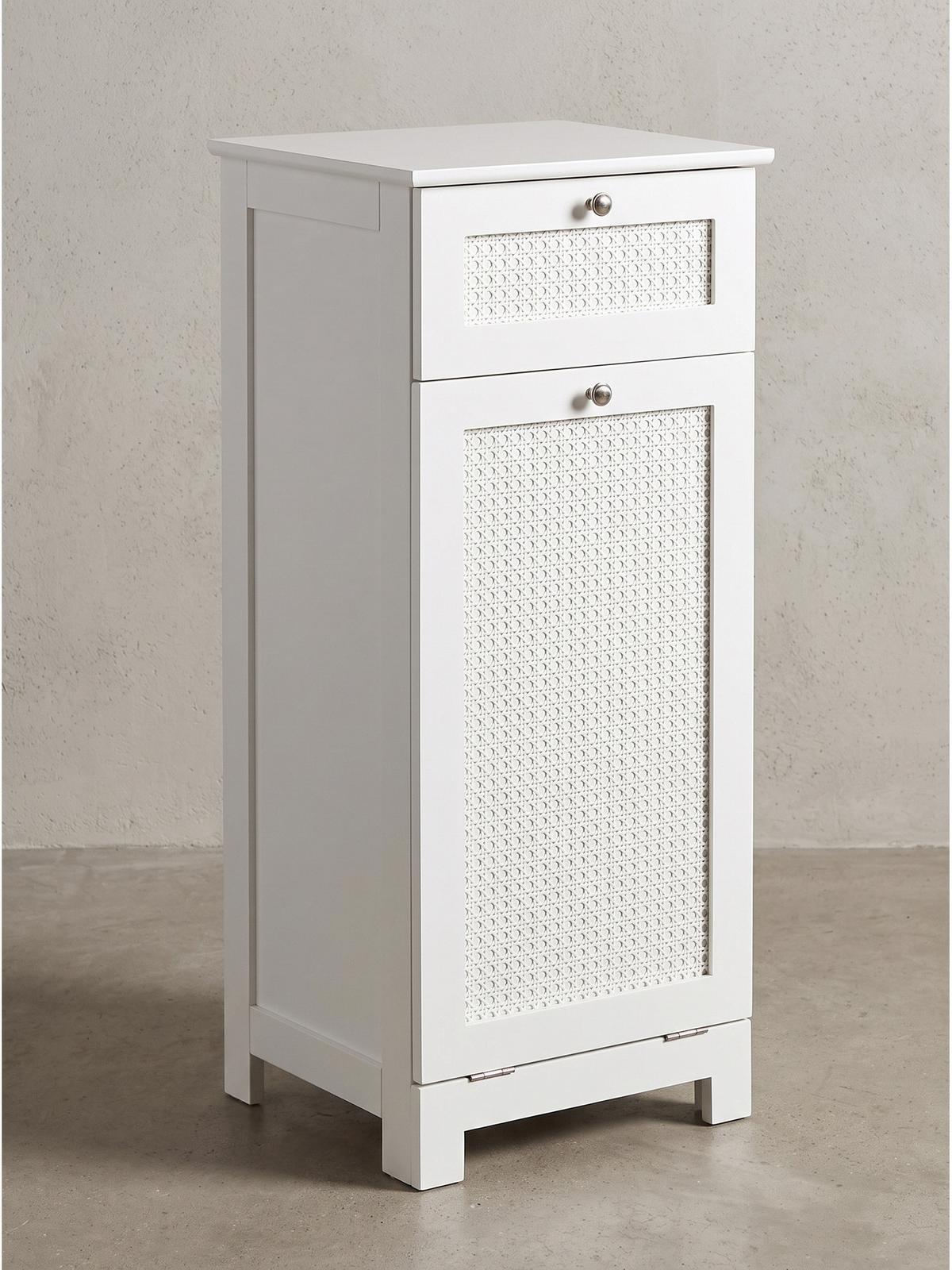 WÄSCHESCHRANK ADOUR, MDF, Weiß, 38 x 40 x 90 cm - Weiß, Holzwerkstoff/Metall (38/90/40cm) - KADIMA DESIGN