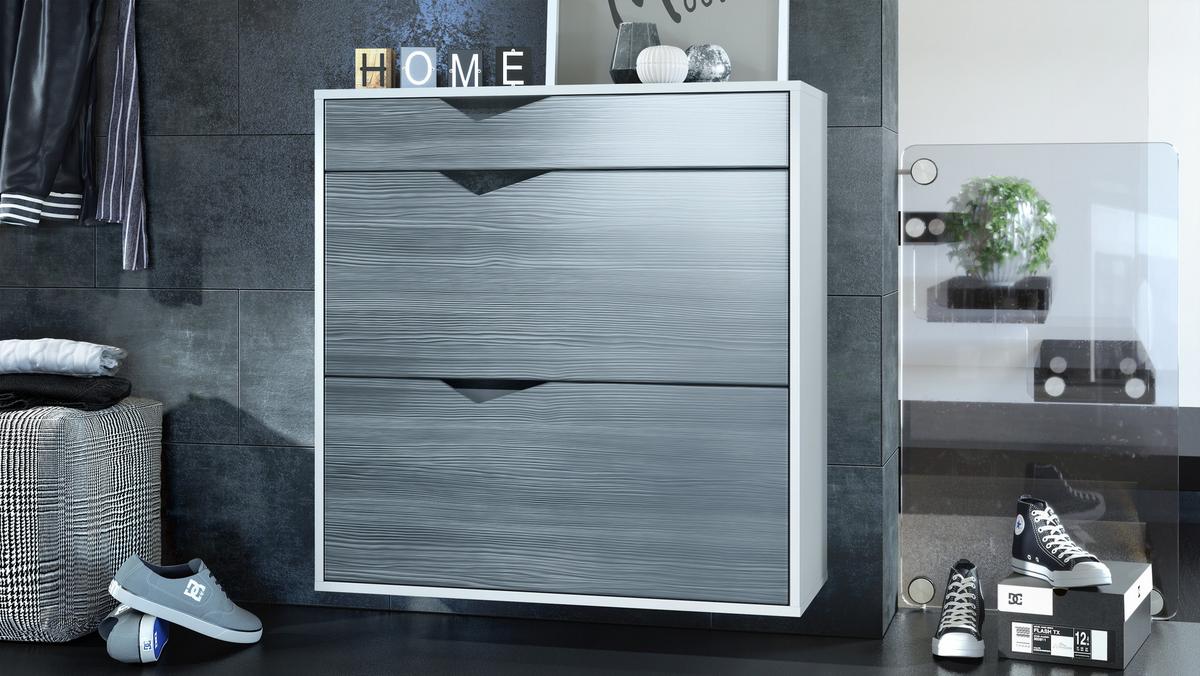SCHUHSCHRANK Kolmio Fronten in Avola-Anthrazit - Anthrazit, Holzwerkstoff (85/87/33cm) - Vladon
