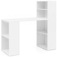 SCHREIBTISCH Mit Regal Ablagefächer Modern Holz, Weiß 53x120x120 cm - Weiß, Holz/Holzwerkstoff (120/53/120cm) - KADIMA DESIGN