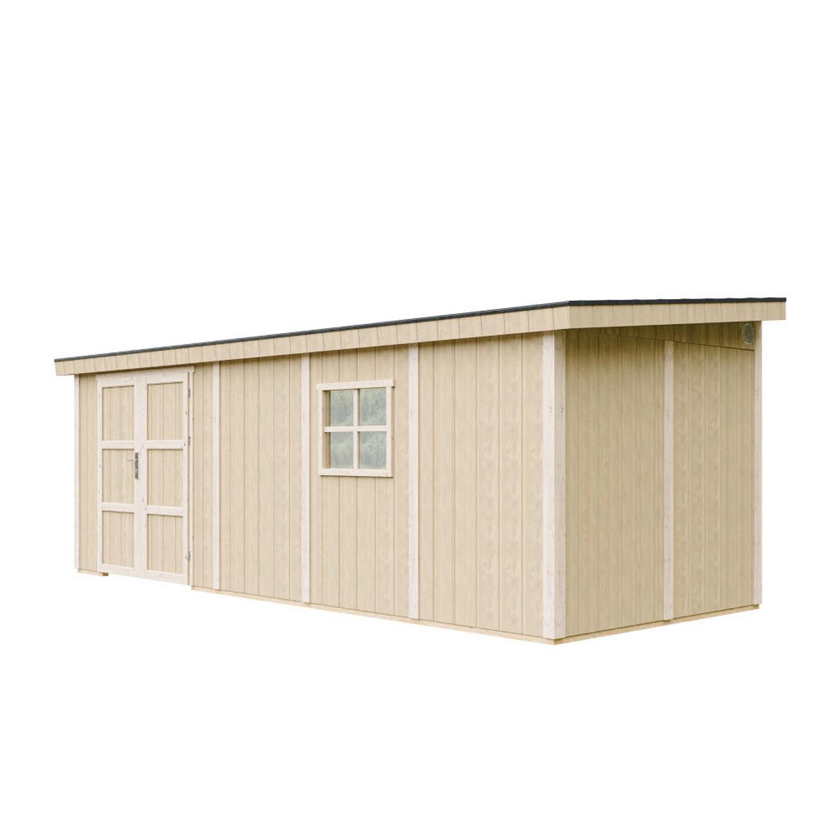 GARTENHAUS 14,3 m² - H231x248x648 cm - Ohne Boden und Seitenwand – M941B-HARVEST HONEY - Gelb, Holz (236/231/604cm) - Timbela