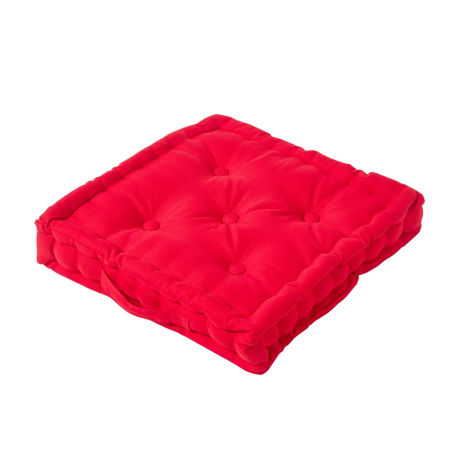 SITZKISSEN rot 40/40/8 cm – Bodenkissen unifarben - Rot, Textil (40/40/8cm) - Homescapes