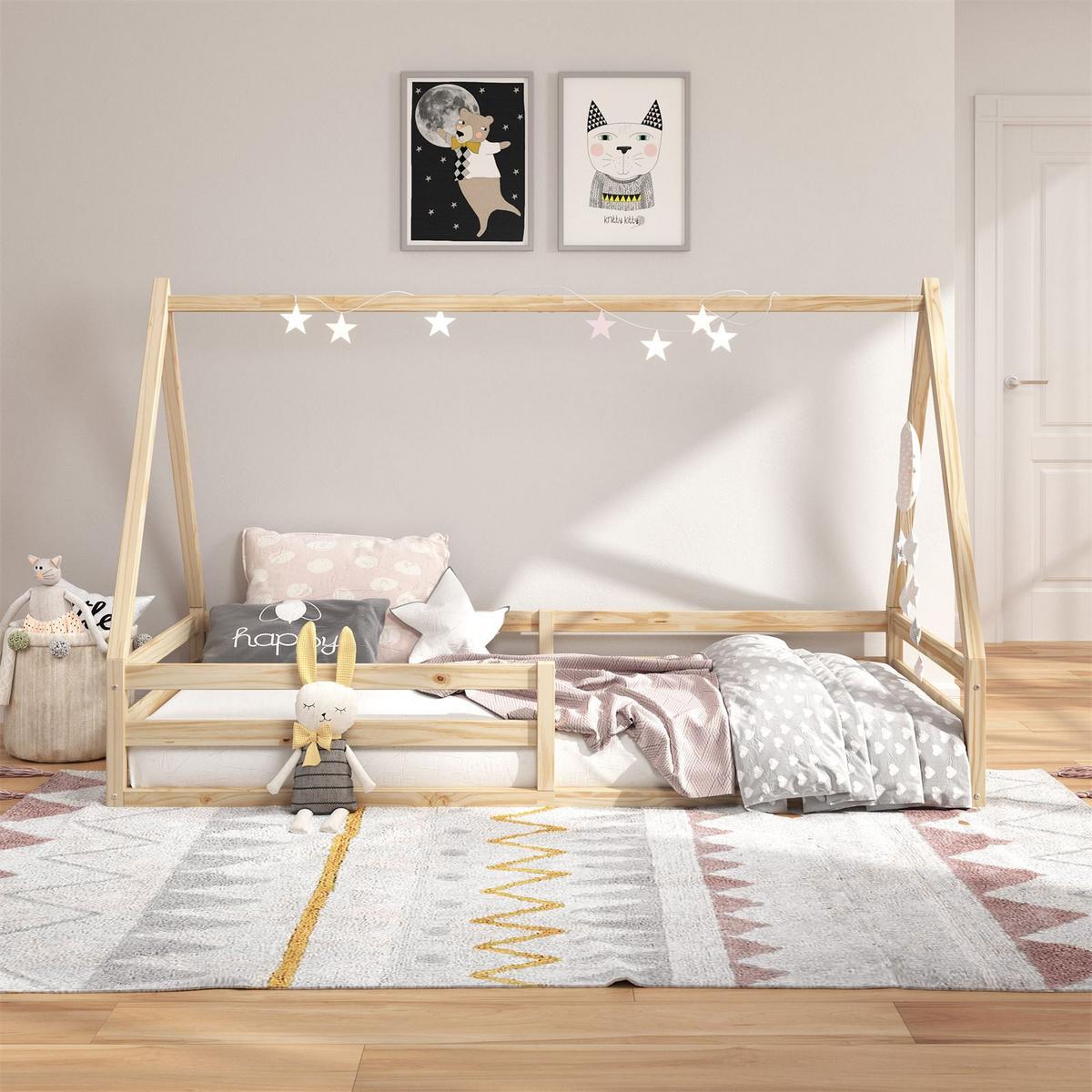 HAUSBETT SILA 90x200 cm natur - Naturfarben, Holz (96/152/206cm) - IDIMEX