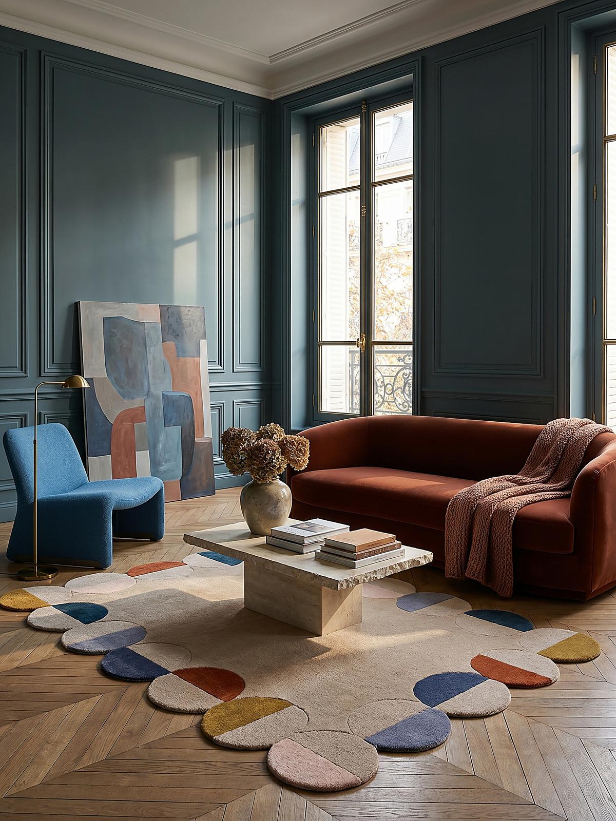TEPPICH aus Wolle HALLEIN in Rost, geometrisch, 120 x 170 cm - Multicolor, Textil (170/120cm) - KADIMA DESIGN