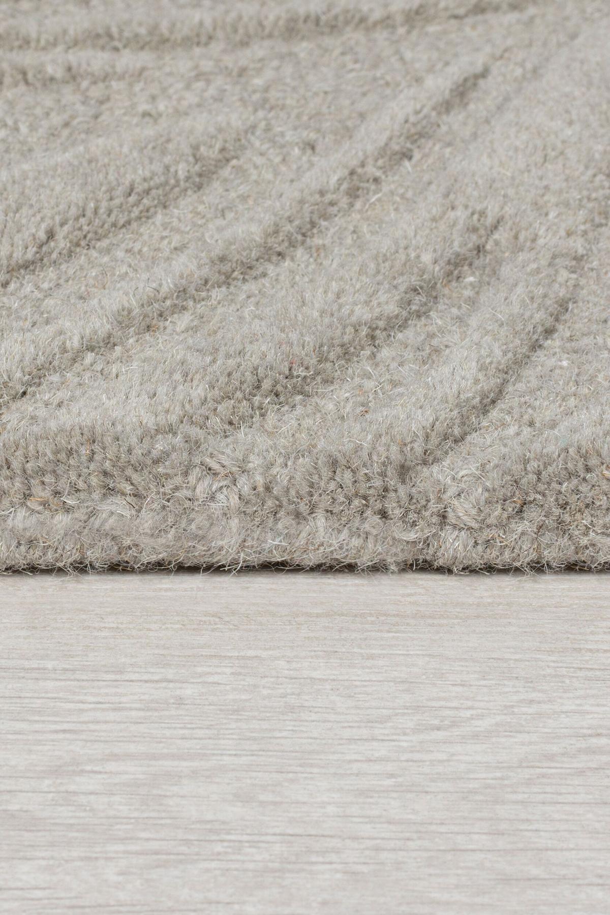 WOLLTEPPICH LEVEN, floral, Grau, 60 x 230 cm - Grau, Textil (230/60cm) - KADIMA DESIGN