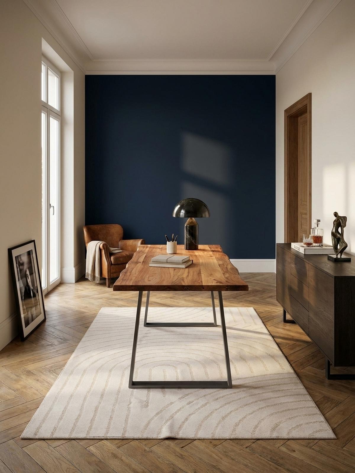 SCHREIBTISCH Massivholz Baumkante Chromgestell Handarbeit TARN, Goldbraun-Chrom 180x90x76 cm - Chromfarben/Braun, Holz/Metall (90/180/76cm) - KADIMA DESIGN