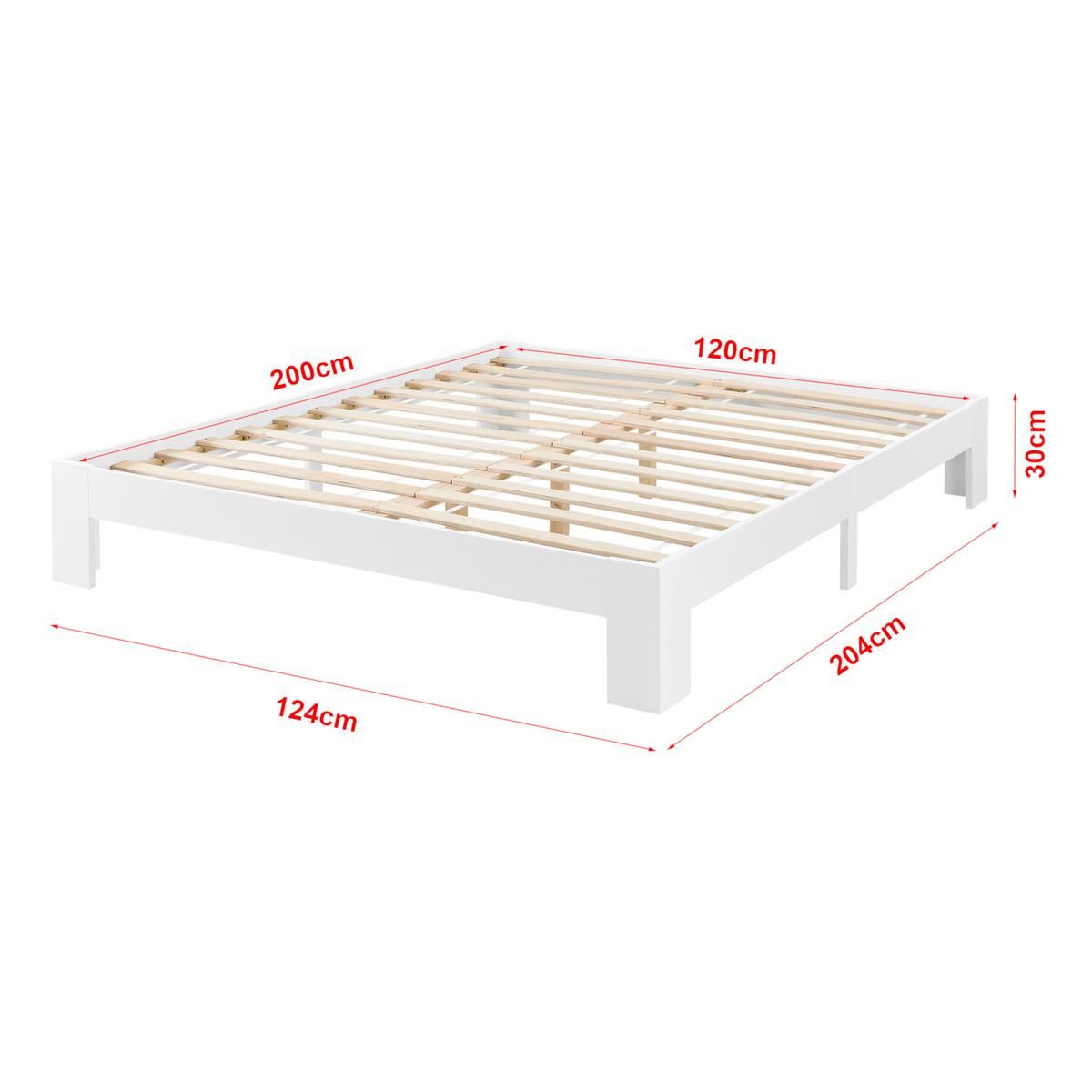 HOLZBETT Raisio - Weiß, Holz (120/200cm) - [en.casa]