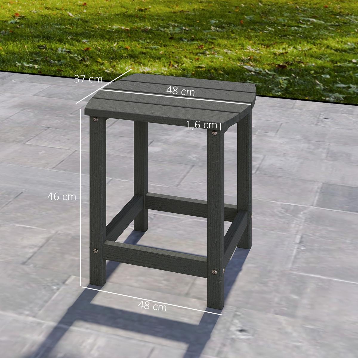 OUTDOOR-BEISTELLTISCH HDPE Grau - Grau, Kunststoff (48/37/46cm) - Outsunny