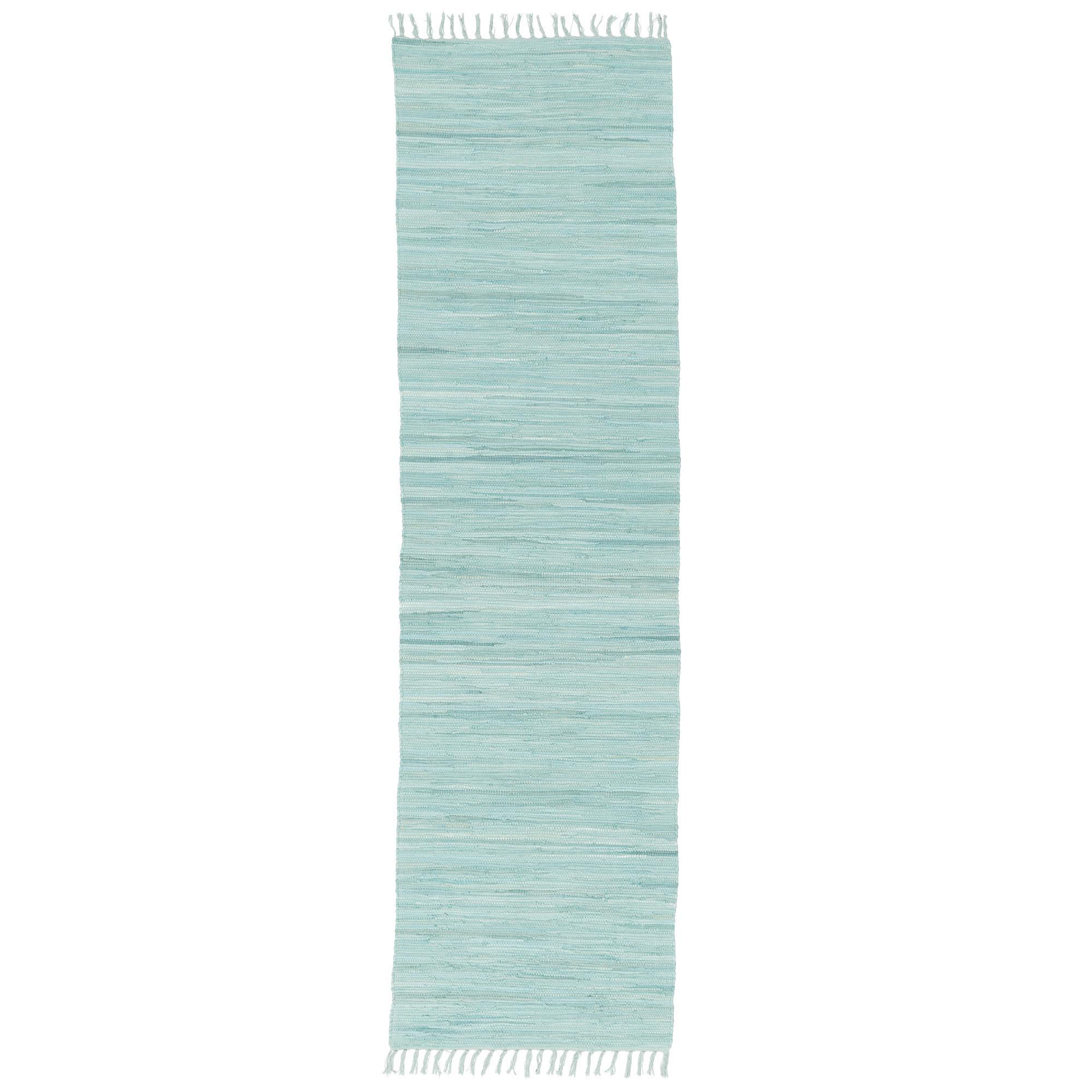 BAUMWOLLE NATUR TEPPICH LÄUFER JOLLY COTTON - Hellblau, Textil (70/250cm) - Pergamon