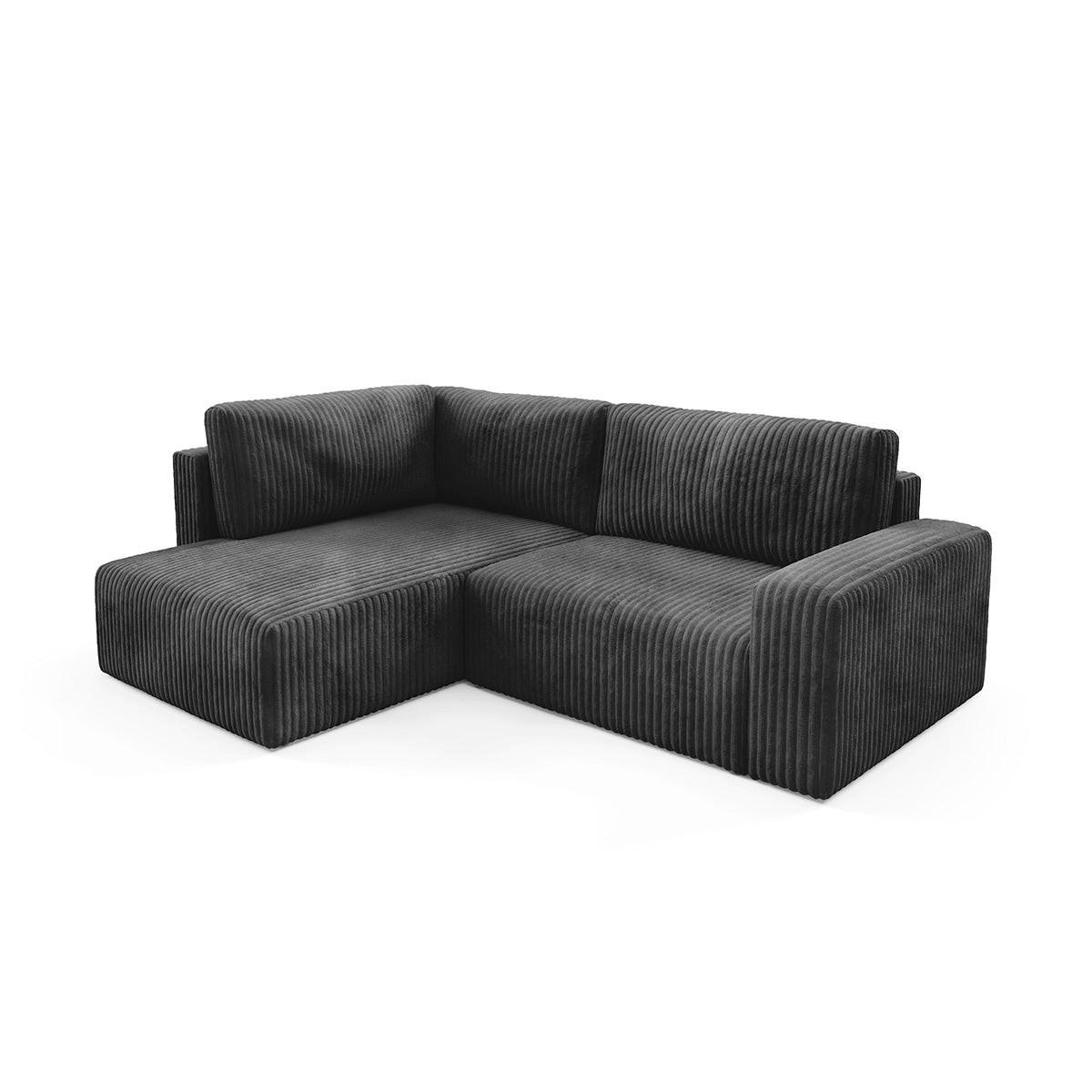 ECKSOFA Angela 4 Sitzplätze Schwarz - Schwarz, Holz (245/182cm) - Petits-meubles