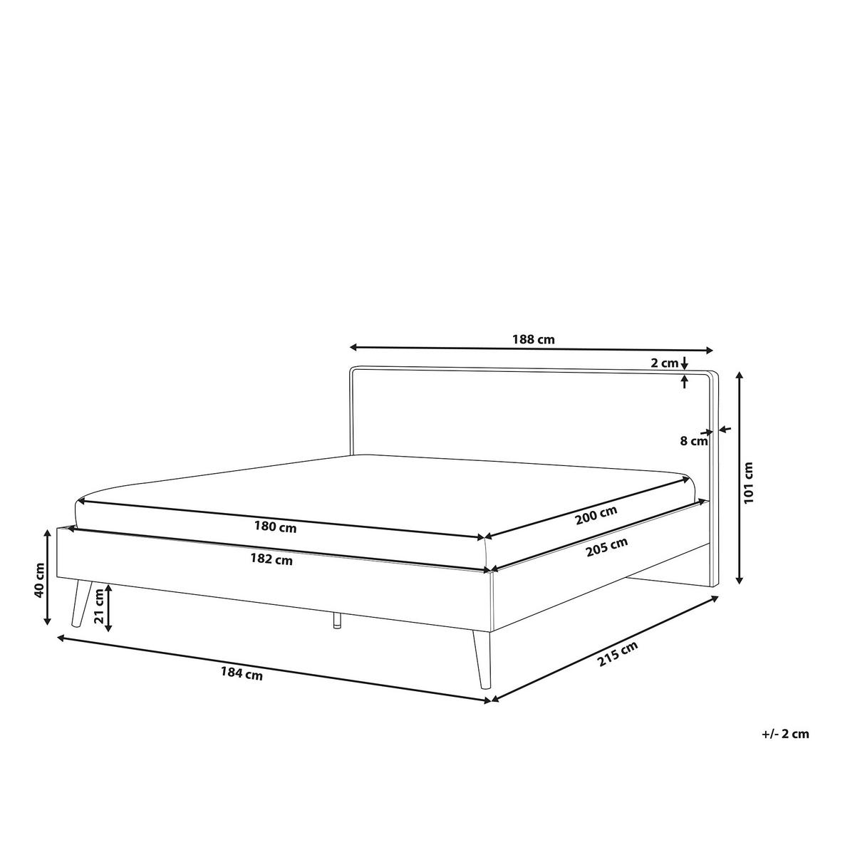BETT mit LED 180x200 cm Heller Holzfarbton Serris - Hellbraun, Holzwerkstoff (180/200cm) - Beliani