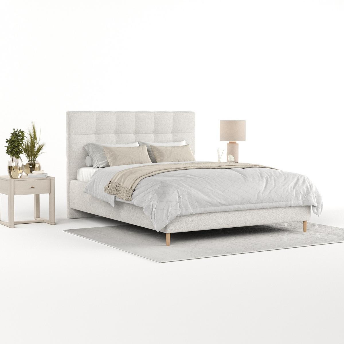 POLSTERBETT Cora 120/200 cm Hellbeige im Riva Stoff - Beige/Naturfarben, Holz/Holzwerkstoff (120/200cm) - AltaBeds