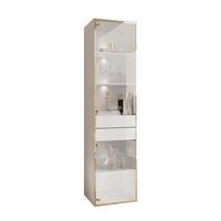 VITRINE HÄNGENDE AURORA in Weiß hochglanz mit LED-Beleuchtung - Weiß Hochglanz, Holzwerkstoff (45/181/40cm) - Lookway