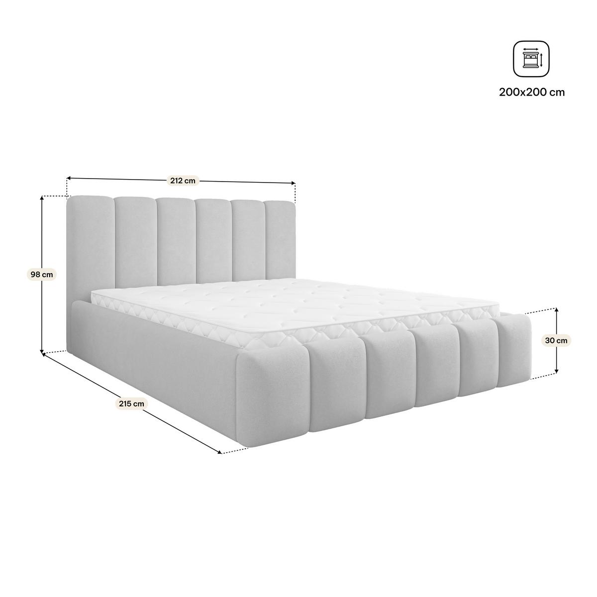POLSTERBETT ATTORA SR 200x200 cm mit Bettkästen - Rosa - Rosa, Holz (200/200cm) - MASSENO